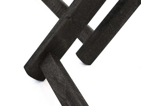 Holzliegestuhl SUMMER VIBES - Schwarzes geöltes Gestell PREMIUM