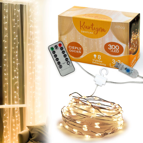 Lichtervorhang Lampen WARMES LICHT 3m