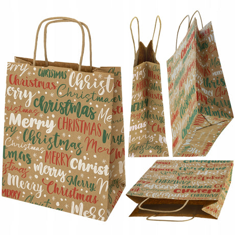 Papiertüte 180x80x225mm Frohe Weihnachten