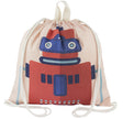 Roter Roboter-Baumwoll-Rucksack 30x30 cm