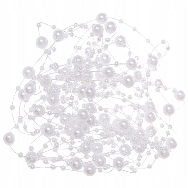 Perlweiße Kette, 5 m Weihnachtsbaumgirlande