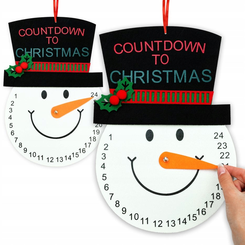 Weihnachtsuhr Adventskalender süßer Schneemann
