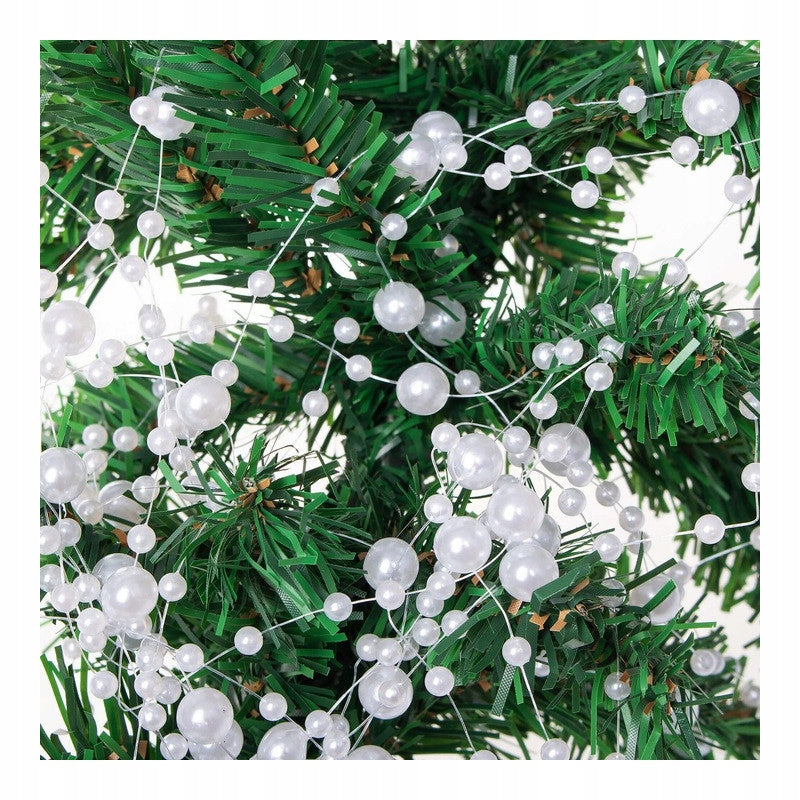 Perlweiße Kette, 5 m Weihnachtsbaumgirlande