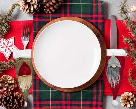 Besteck-Flaschenhülle mit Weihnachtsmützen 3-tlg.