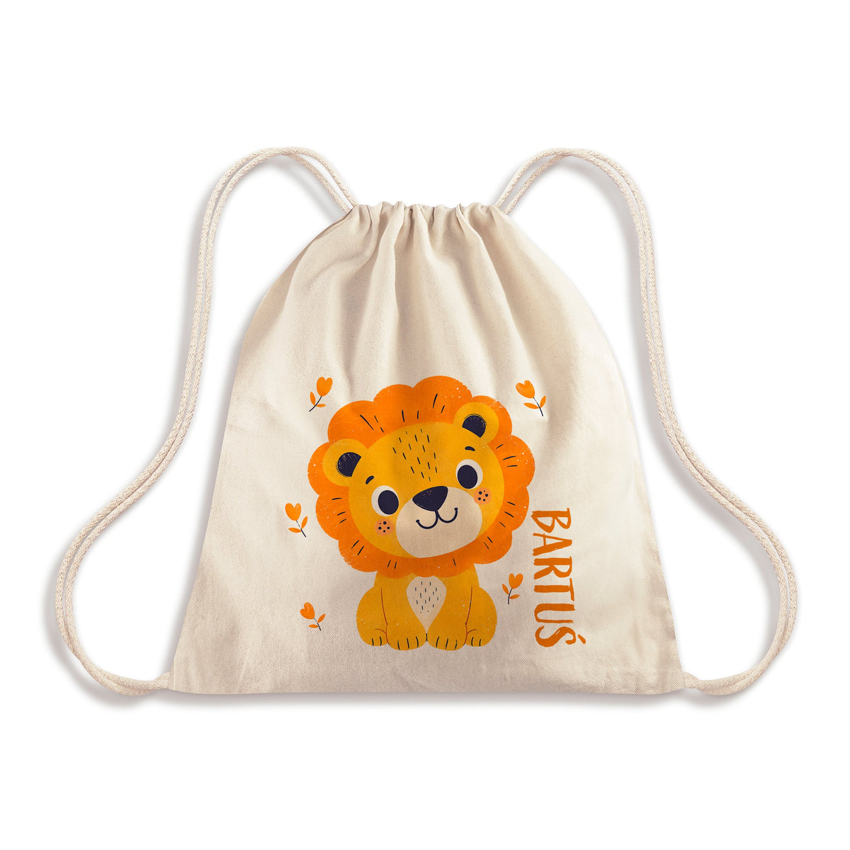 Baumwoll-Rucksacktasche 340 x 400 mm mit Aufdruck für Kinder Löwe