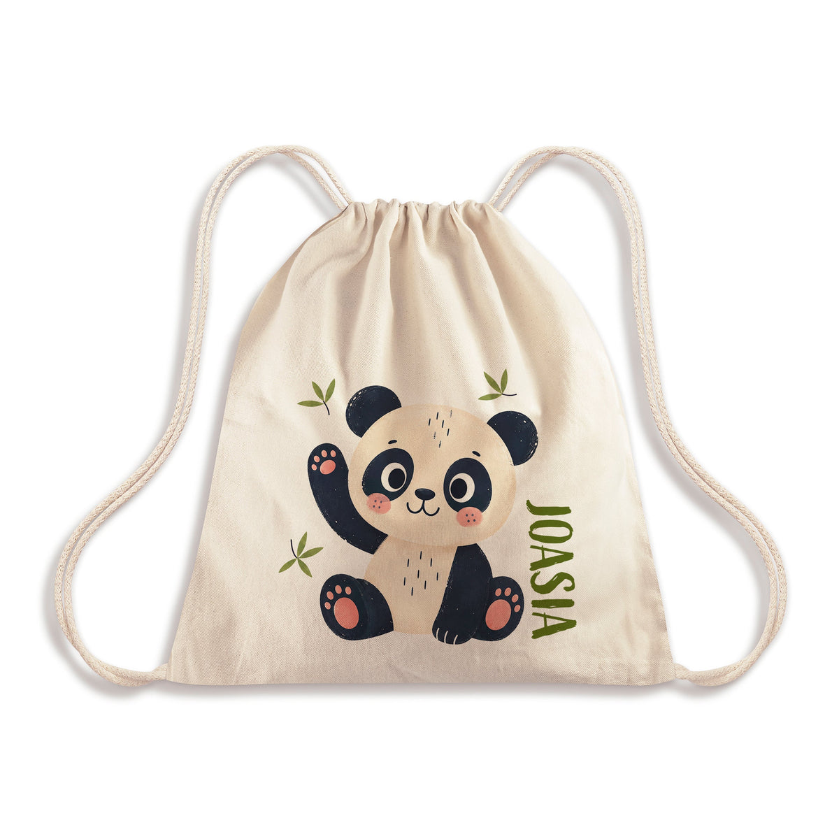 Baumwoll-Rucksacktasche 340 x 400 mm mit Aufdruck für Kinder Panda