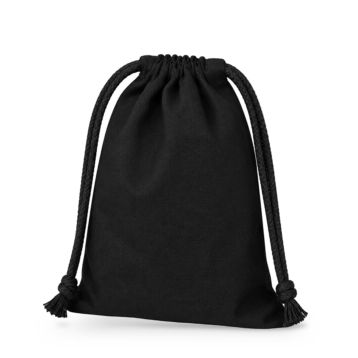 Baumwollbeutel mit Kordelzug 15 x 15 cm, 220 g/m², schwarz