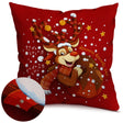 Weihnachtsdeko-Kissenbezug 250×250mm Rotes Rentier und Schnee