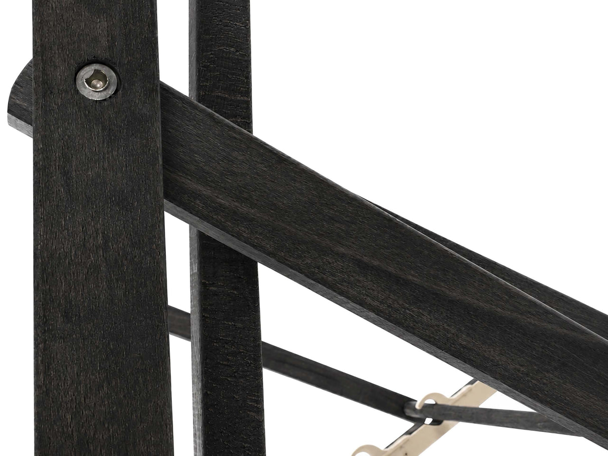 Holz-Liegestuhl met eigen Logo – Schwarzes Gestell