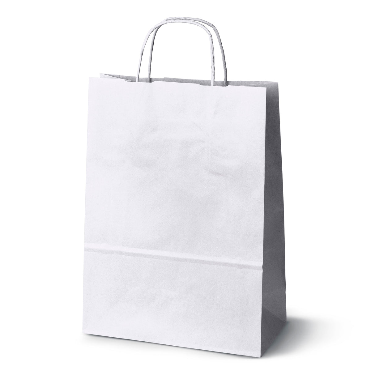 Papiertragetasche mit Kordelgriff 24+10x36 cm, 90 g/m², weiß