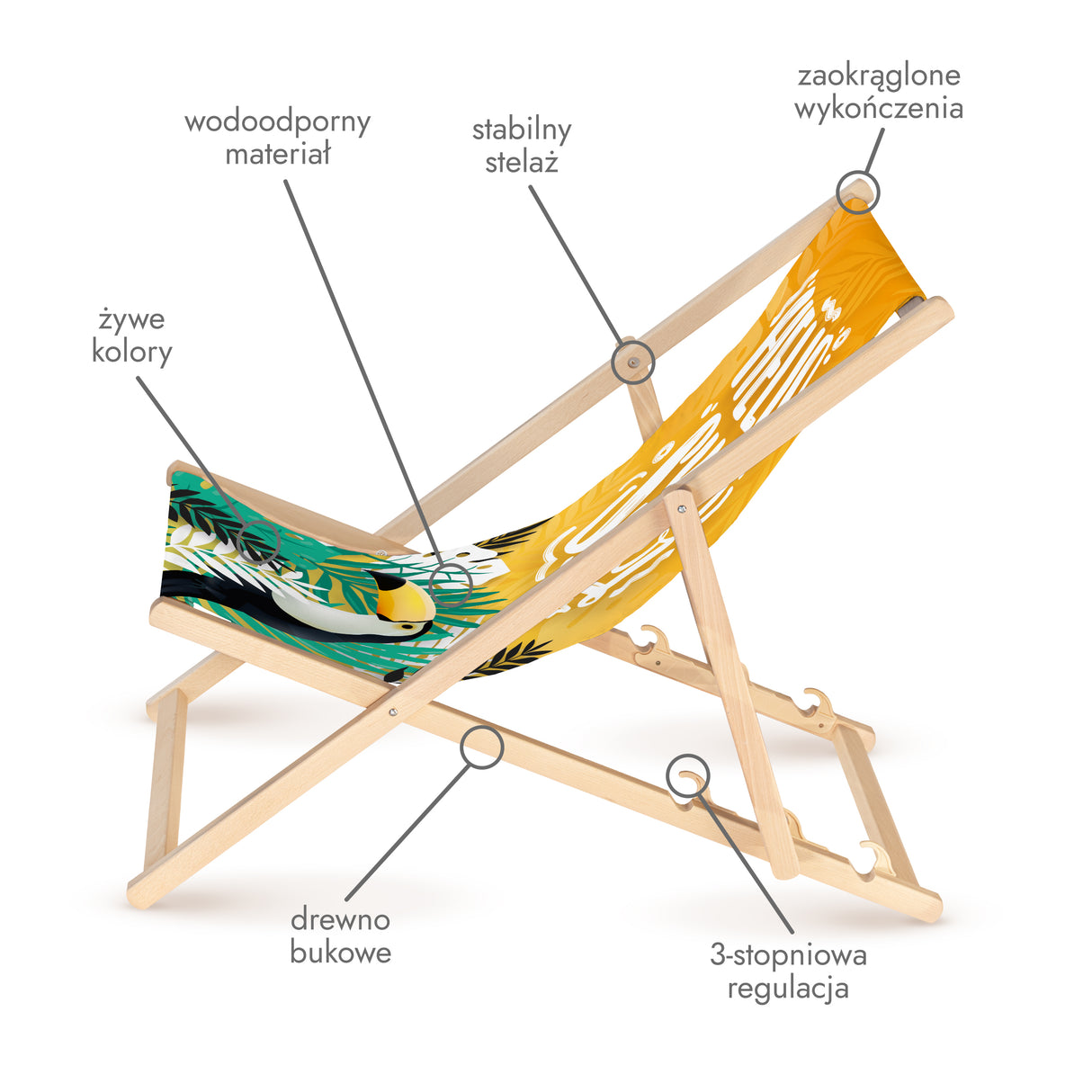 Holz-Liegestühle Fließende Farben