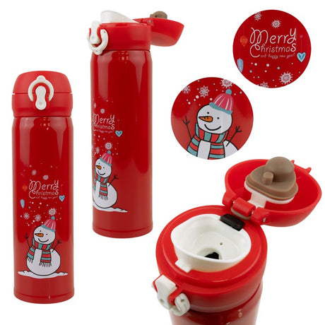 Weihnachtsthermoskanne rot 23×6cm 500 ml