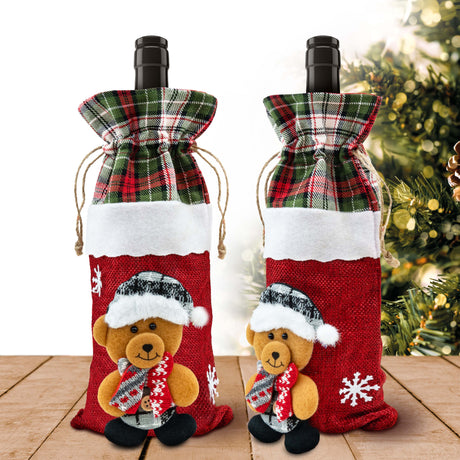 Weihnachtskostüm für einen flaschenroten Teddybären