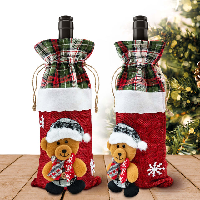 Weihnachtskostüm für einen flaschenroten Teddybären