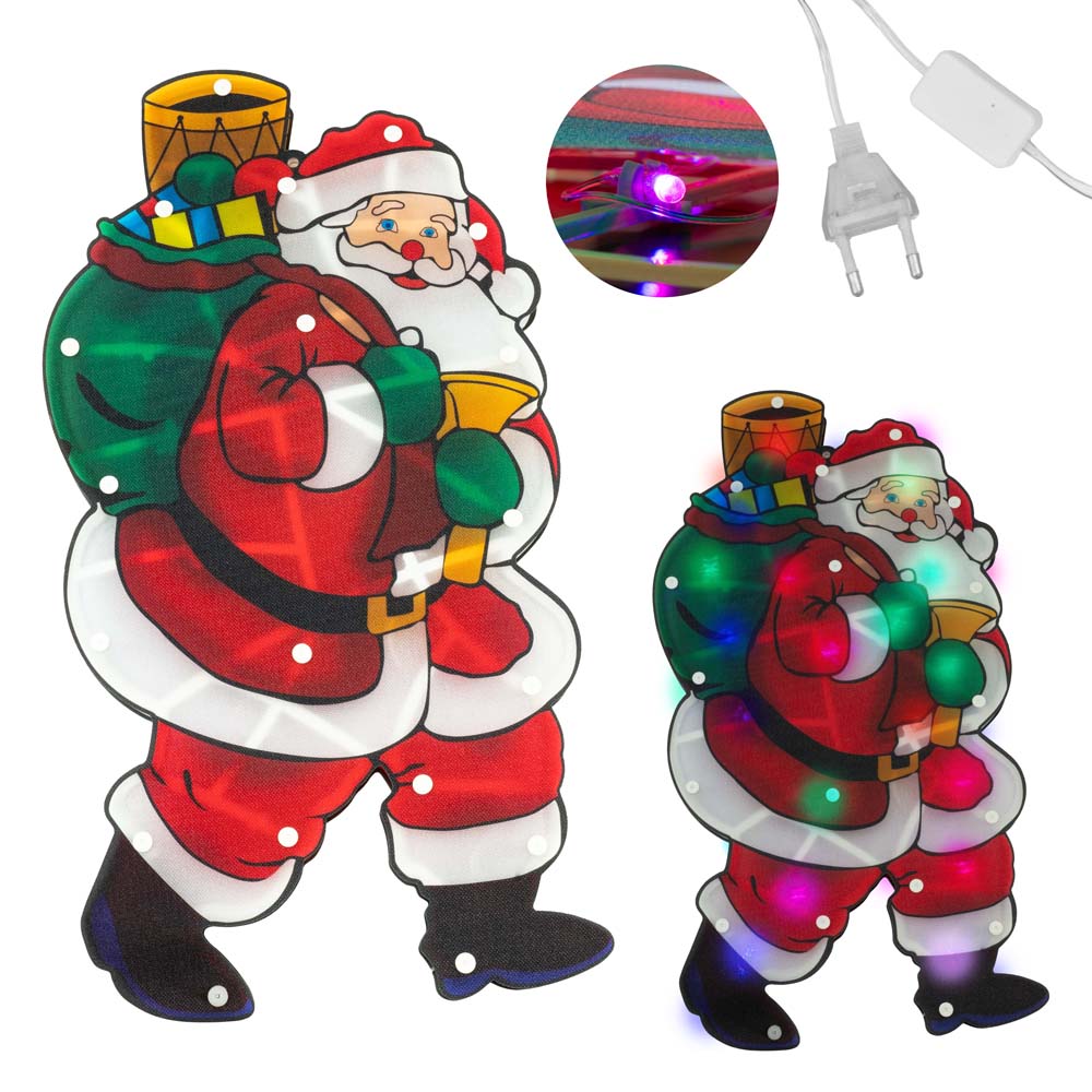Leuchtender Weihnachtsmann LED RGB für Fenster