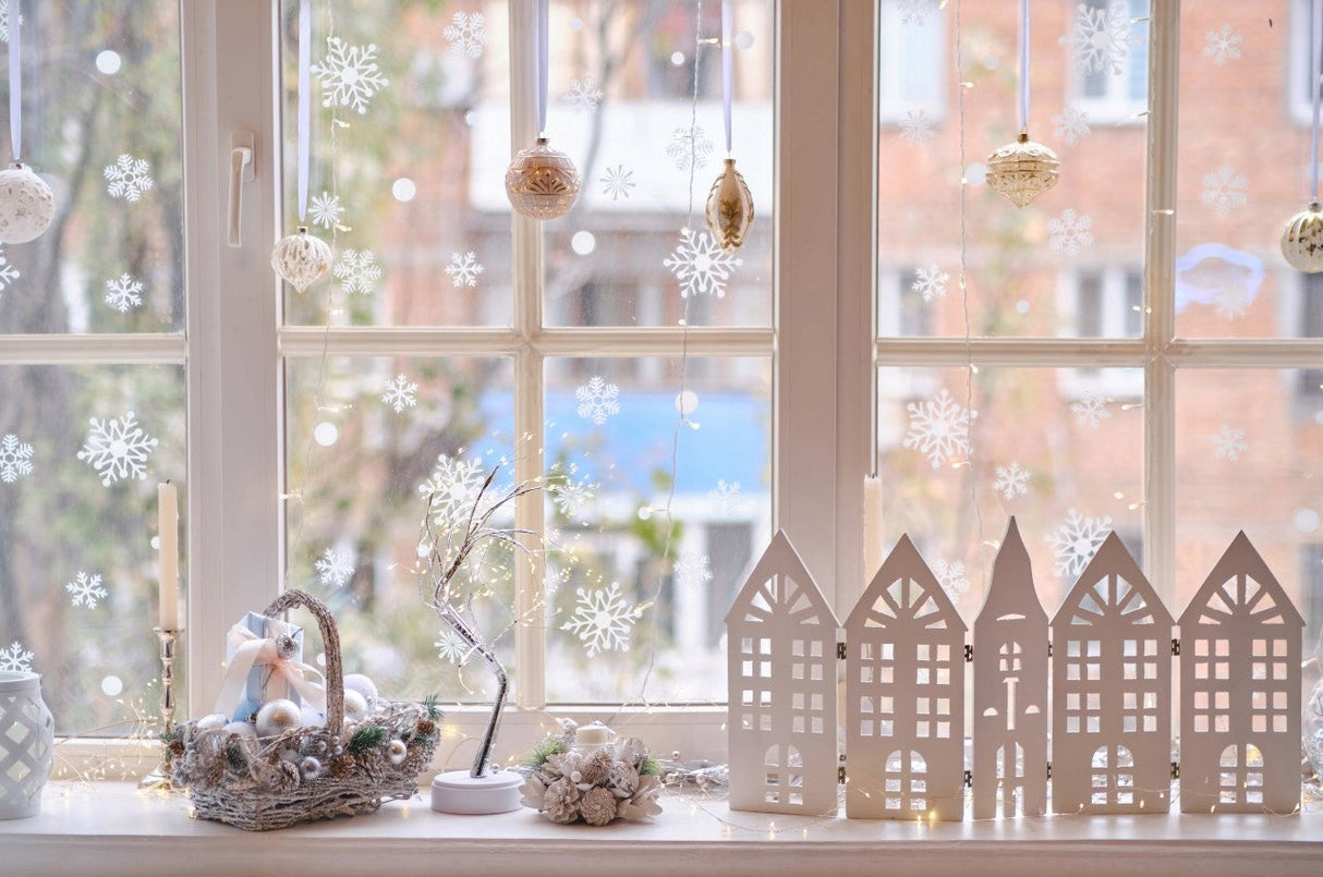 Weihnachts-Fensteraufkleber weiß 35×50cm