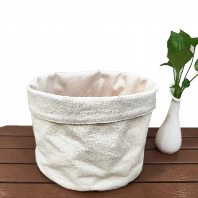 Baumwoll-Blumentopfhülle 21x24cm ecru