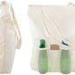 Einkaufstasche aus Stoff mit Netz und Etikett ALLBAG 36x8,5x42 ECRU