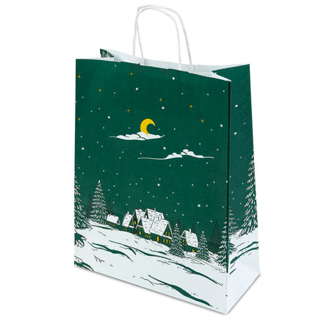 Weihnachtspapiertüte 240x100x320mm Grüner Weihnachtsbaum