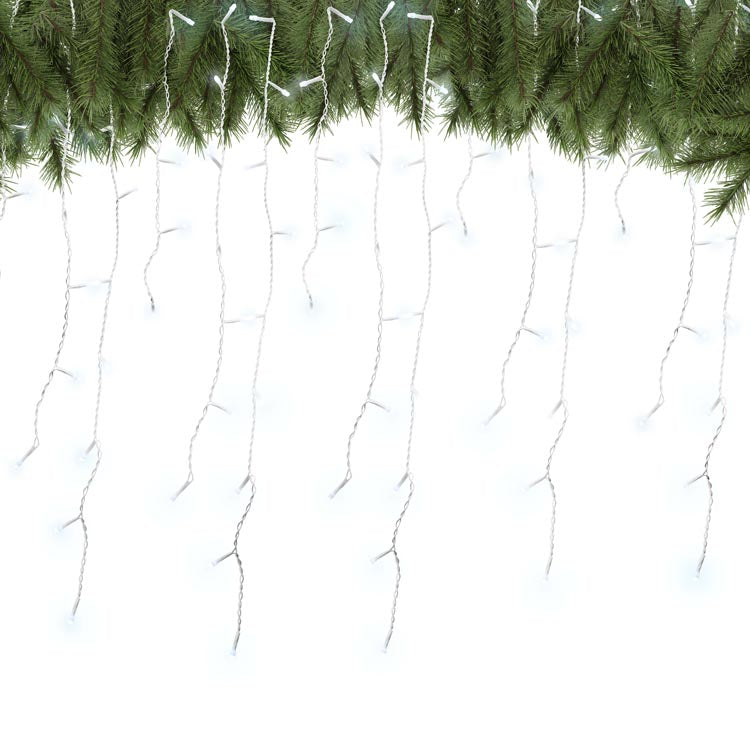 LED Weihnachtsbaum Eiszapfen Lichterkette 500 kaltweiß 12m