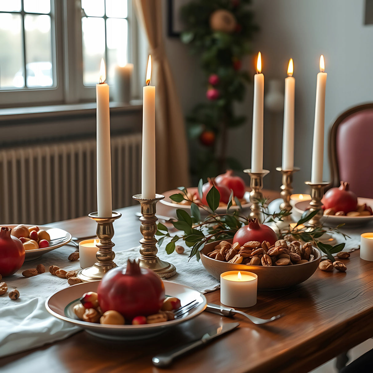 Traditionelle weiße Tischkerze, 30 Stück.