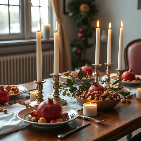 Traditionelle weiße Tischkerze, 30 Stück.