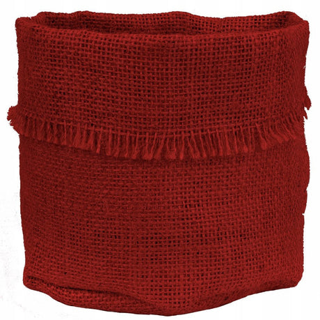 Laminierte Jute-Blumentopfhülle 16x11cm rot