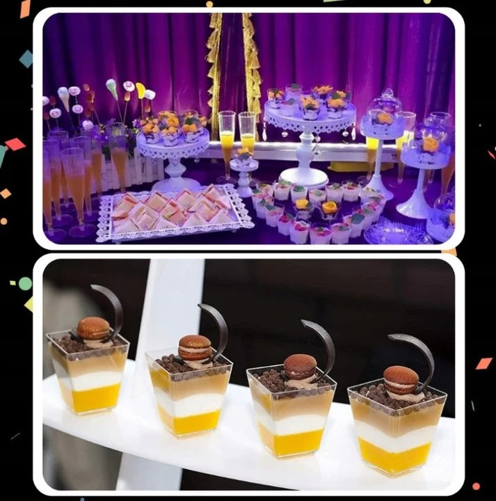 Dessertbecher 58 ml, 50 Stück + Löffel, 50 Stück