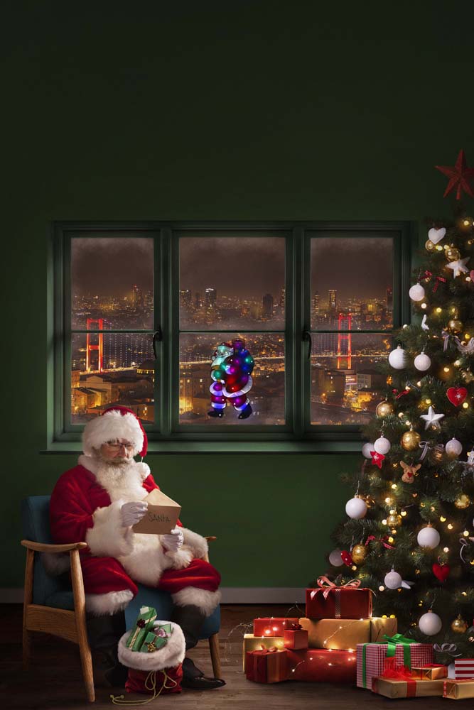 Leuchtender Weihnachtsmann LED RGB für Fenster