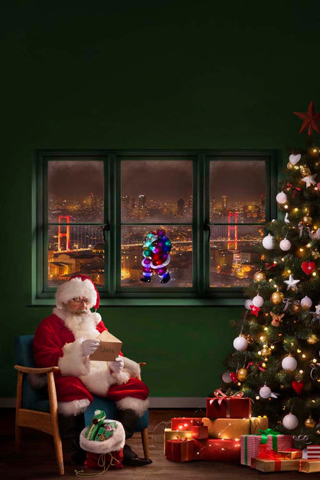 Leuchtender Weihnachtsmann LED RGB für Fenster