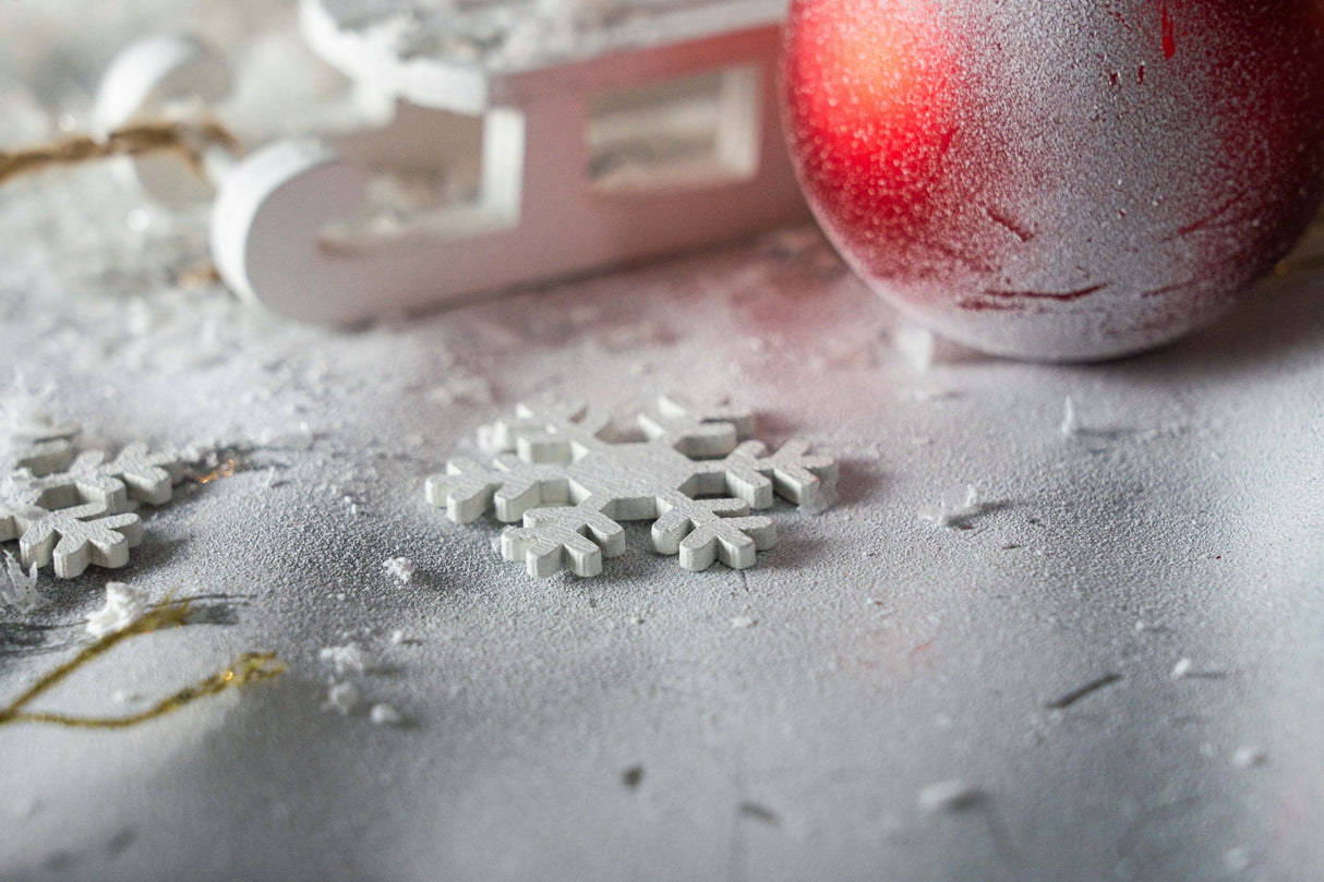 Holzschneeflocken 6 Stk.