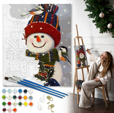 Malen nach Zahlen Schneemann 40x50 cm