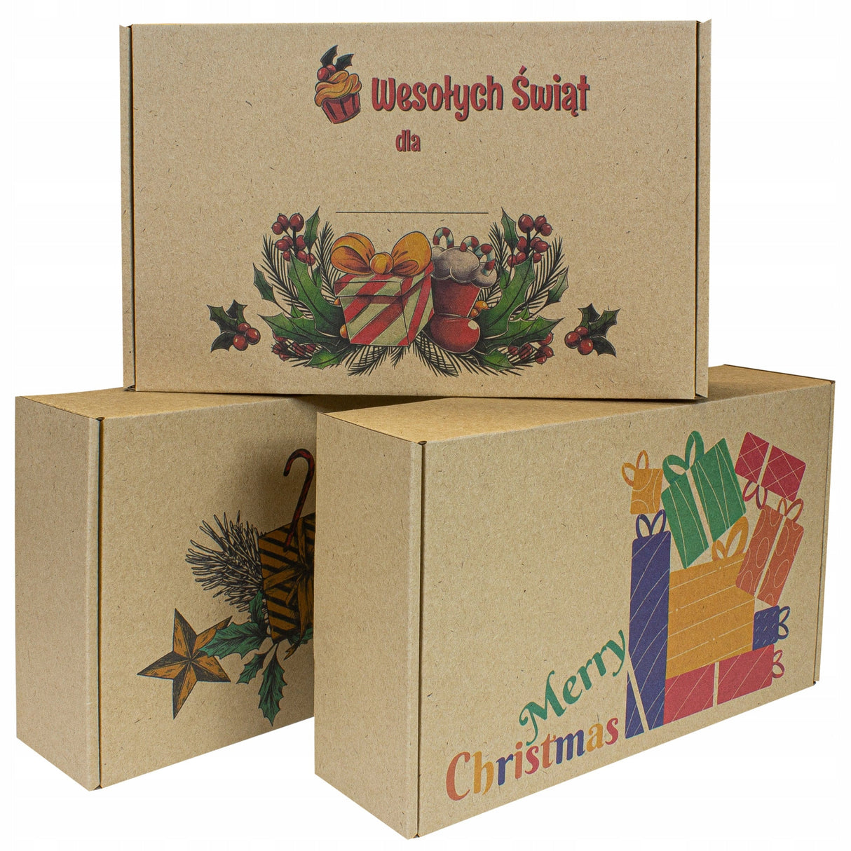 Weihnachtsmann-Geschenkbox, 3-teilig.