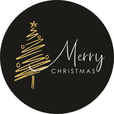 MERRY CHRISTMAS dekorative Weihnachtsaufkleber, 10 Stück Schwarz