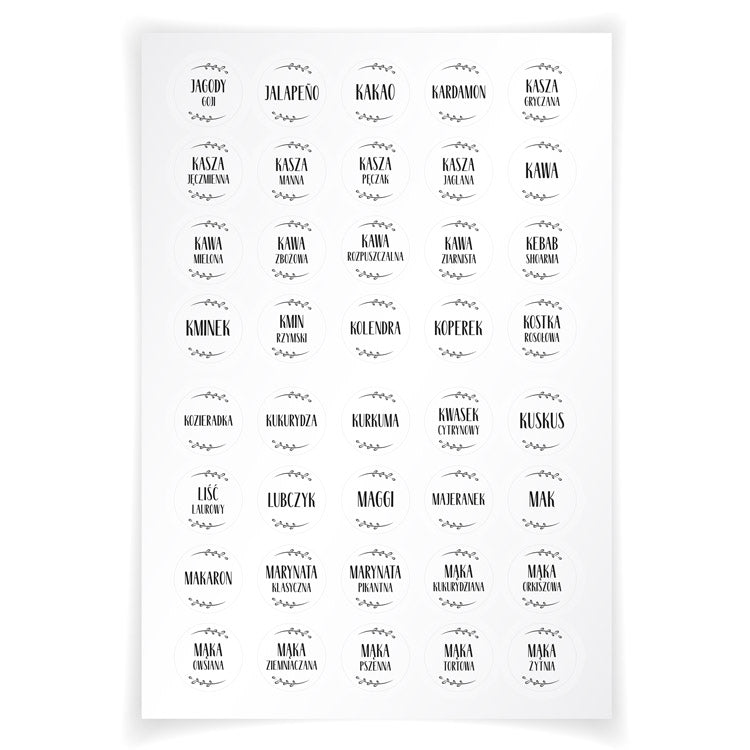 Gewürzaufkleber WEISS 200St.