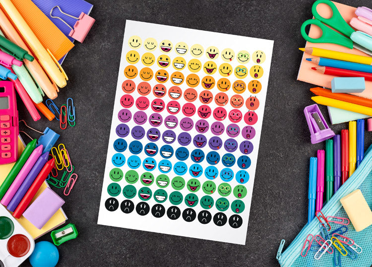 Motivationsaufkleber SMILE FACES 108St.