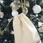 Baumwollsack ecru 20x30cm goldene schnur
