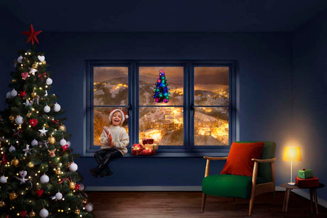 Leuchtender RGB LED Weihnachtsbaum für Glas