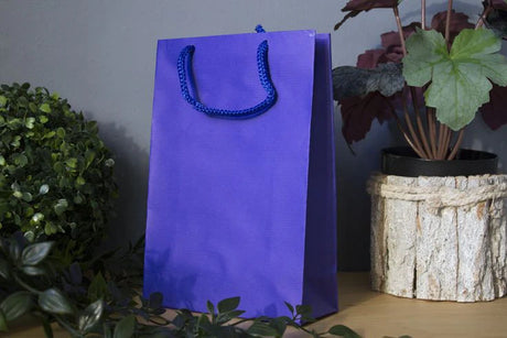 Papiertüte eco prestige Marineblau 170x70x250mm