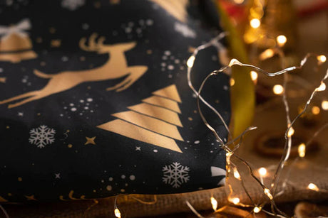 Polyester-Weihnachtsbeutel 30x45cm GOLDEN RENTIER