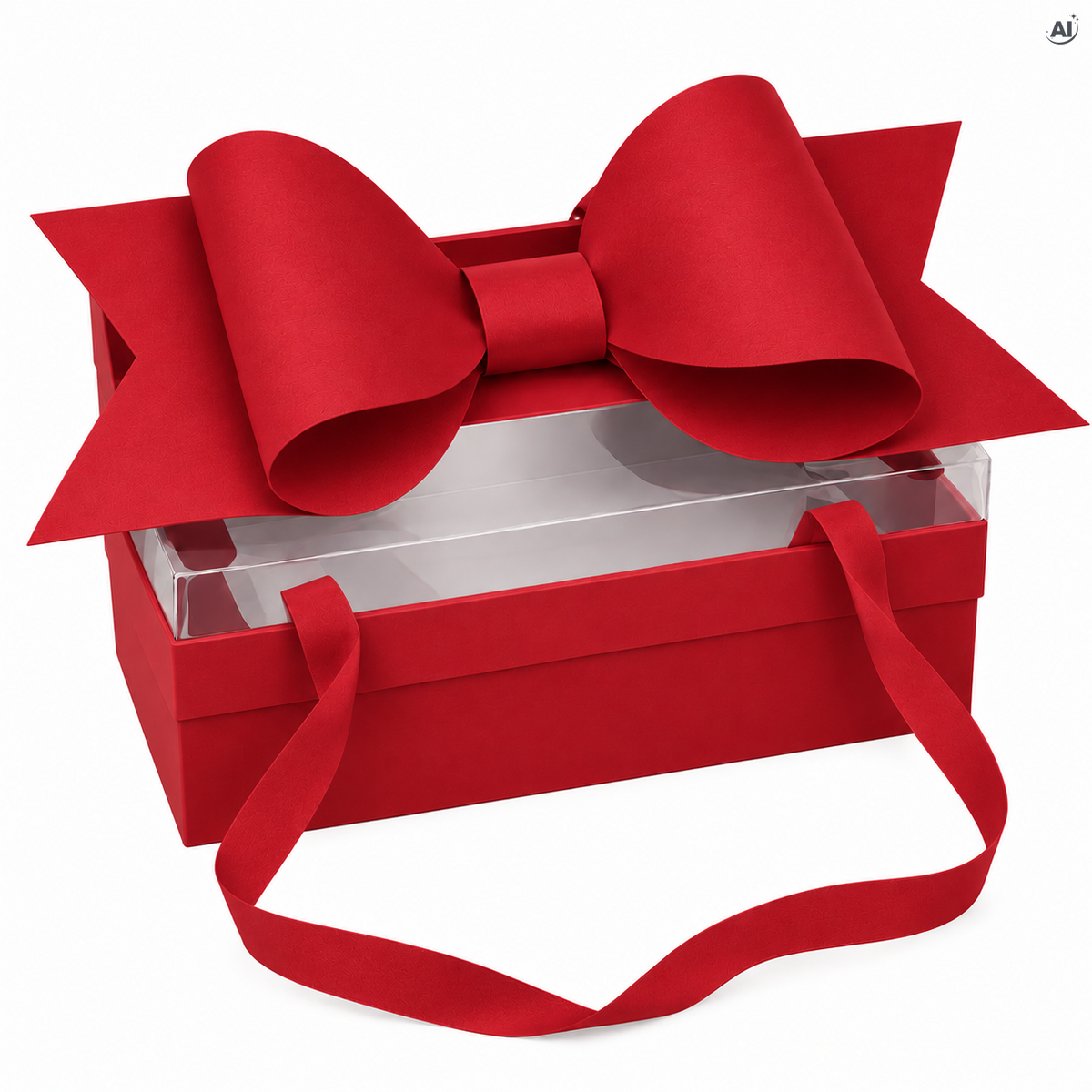 Geschenkbox mit großer Schleife – verschiedene Farben Rot