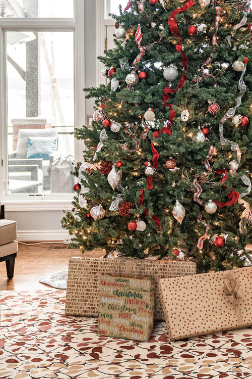 Weihnachtspapiertüte 180x80x220mm Frohe Weihnachten