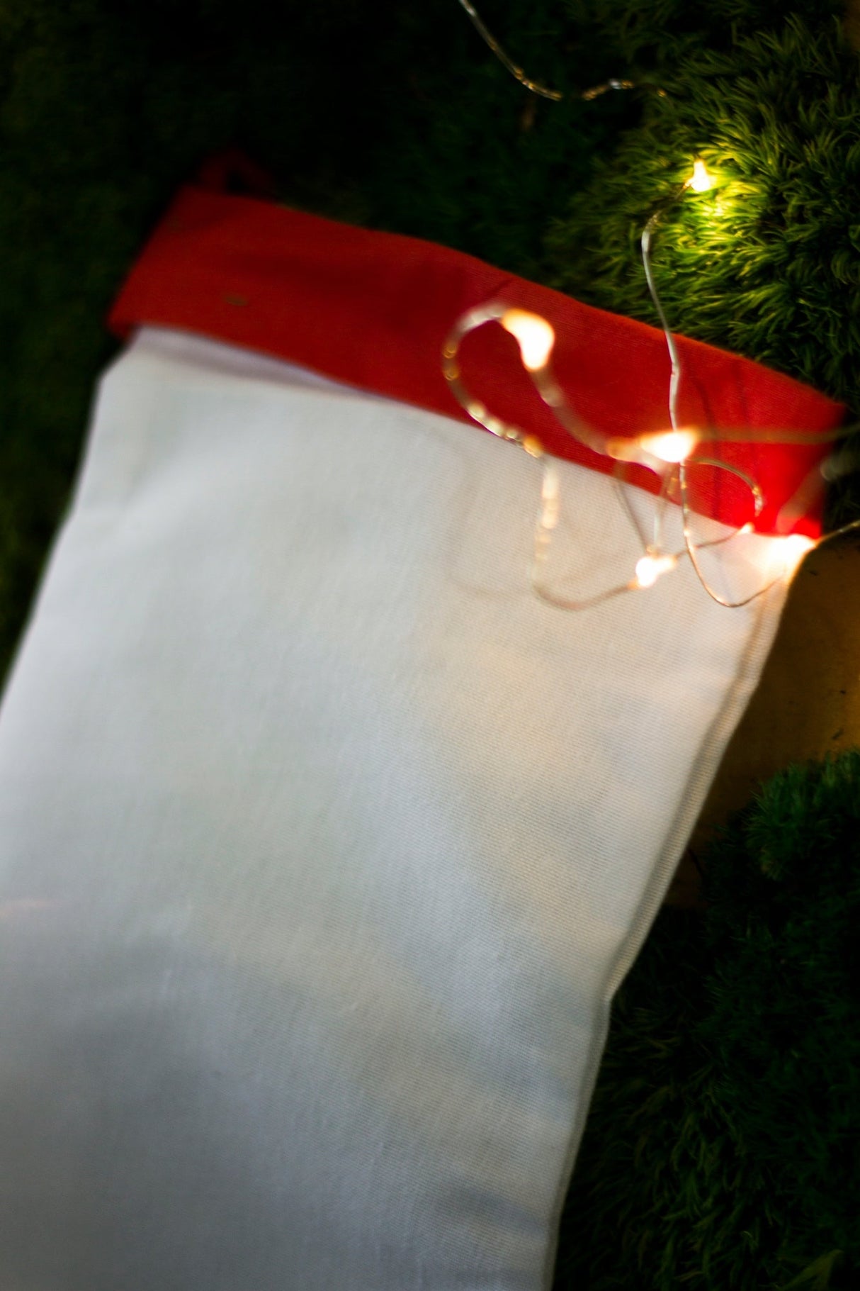 Weihnachtsstrumpf, weiß, dekorativ