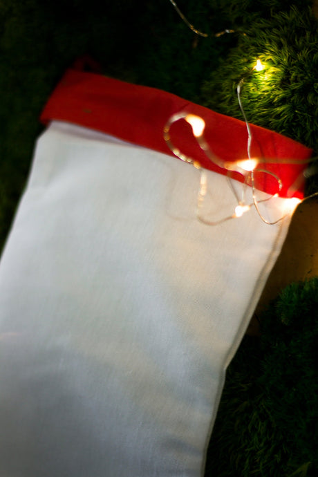 Weihnachtsstrumpf, weiß, dekorativ