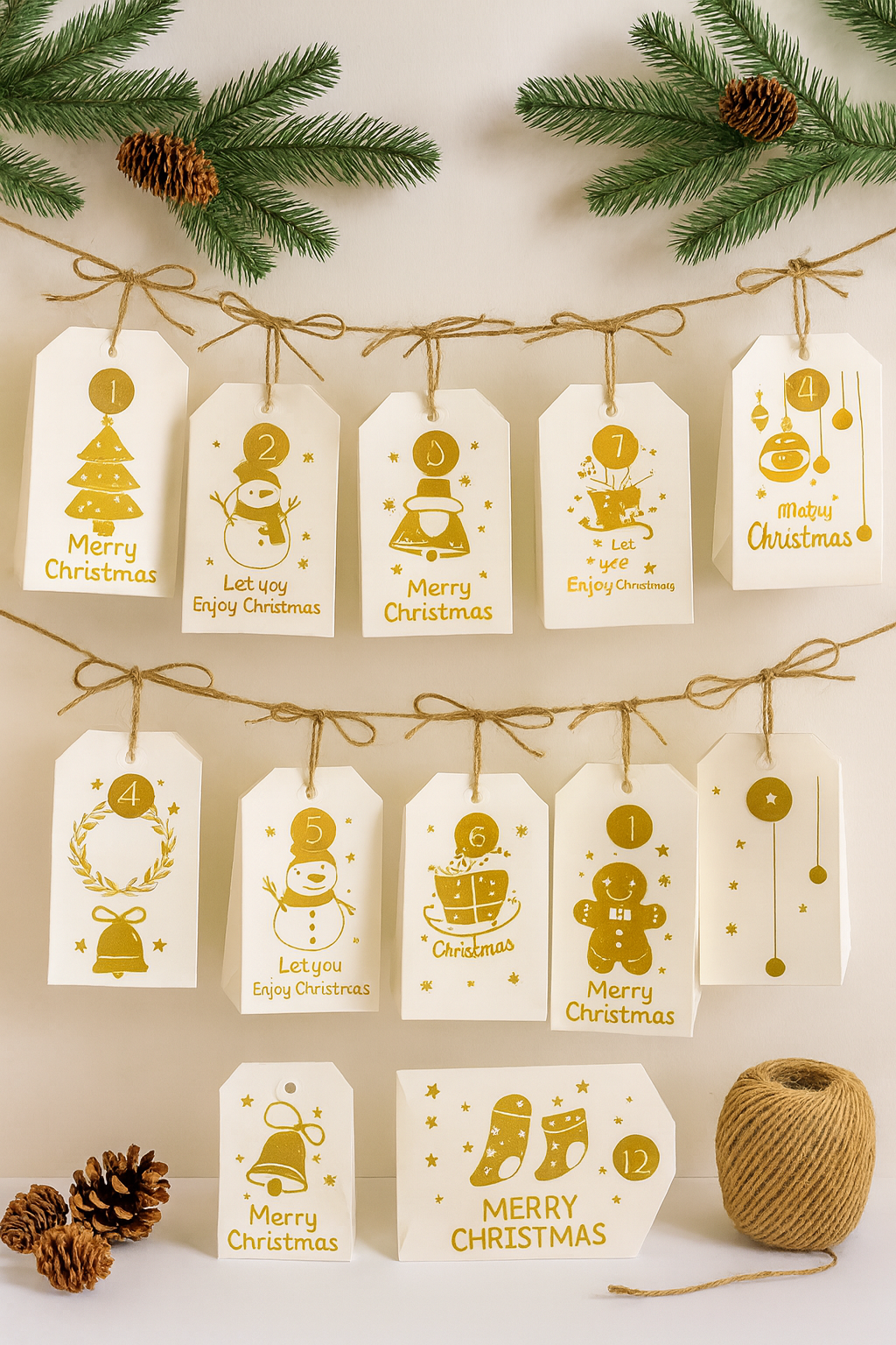 50 weiße und goldene Tischkarten für Geschenke