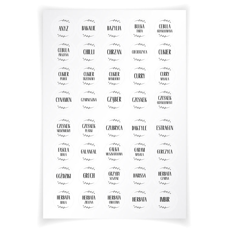 Gewürzaufkleber WEISS 200St.