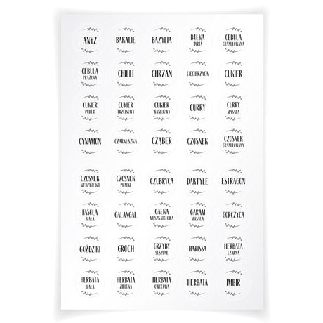 Gewürzaufkleber WEISS 200St.