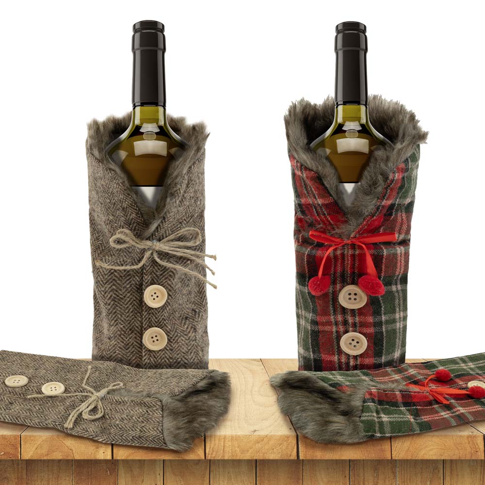 Weihnachts-Flaschenhüllen-Outfit, Farbe zur Auswahl