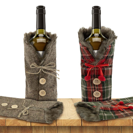 Weihnachts-Flaschenhüllen-Outfit, Farbe zur Auswahl