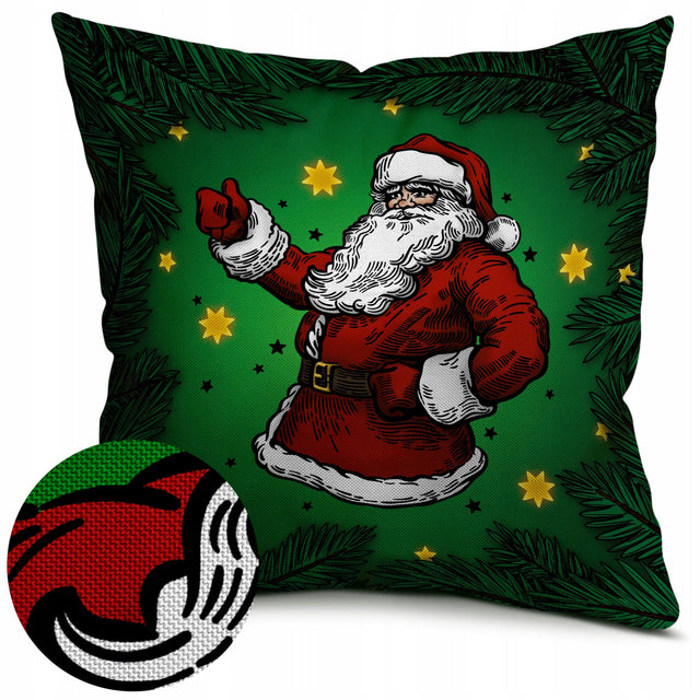 Weihnachtsdeko-Kissenbezug 250×250mm Grüner Weihnachtsmann